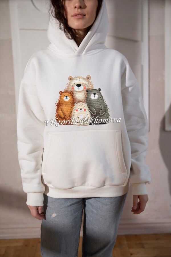 cute bears family cross stitch design on pulover
