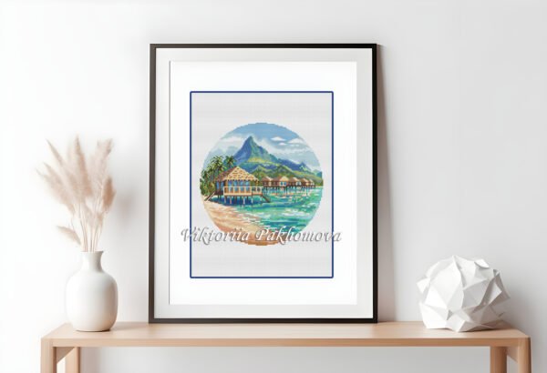 100 tropical coastal summer scenery with turquoise water and flowers