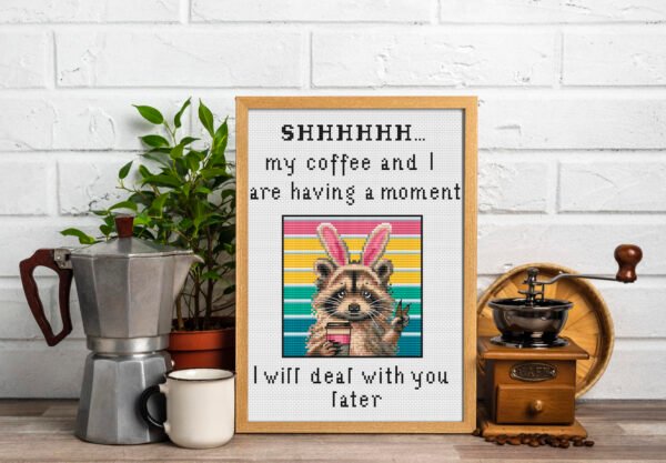 framed mock up - cute raccoon embroidery