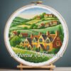 cotswolds cross stitch rural landscape