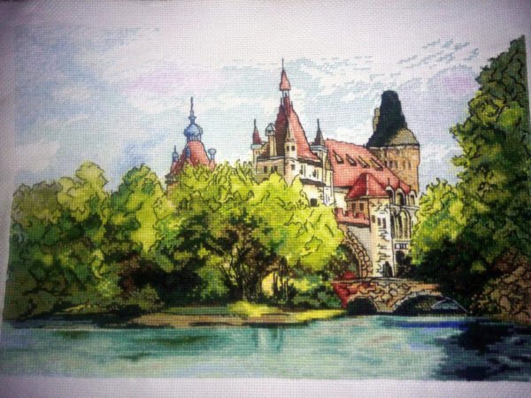 Detailed Budapest landscape embroidery