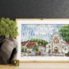 ottenberg cathedral cross stitch european landscape framed