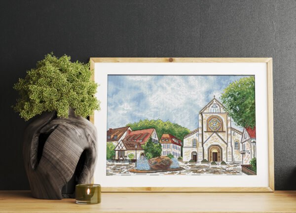 ottenberg cathedral cross stitch european landscape framed