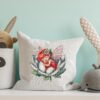 Fairy cross stitch design displayed on decorative pillow for nursery décor and kids room