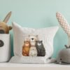 cute bears family cross stitch design on pillow case
