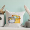 Funny Cat and Owl Cross Stitch Pattern  Whimsical Bird & Feline Nursery Decor (Digital Download PDF)
