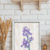 Blue iris finished embroidery framed mock up