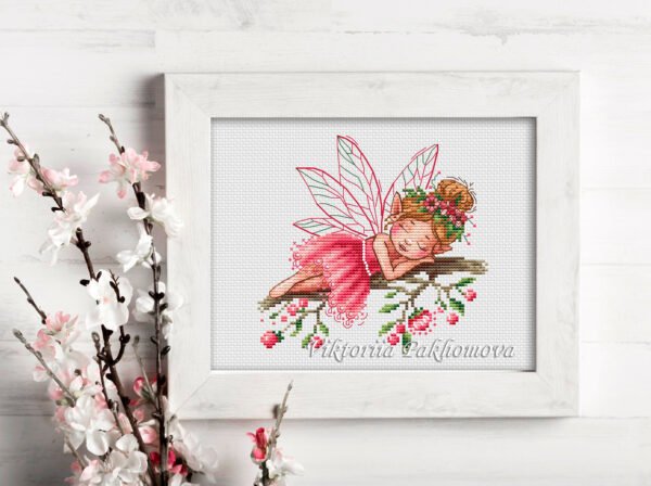 Fairy cross stitch pattern framed wall art
