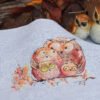 finished embroidery of autumn owls famile cross stitch design