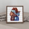 65 Mock up finished embroidery of two girls hugging — female cross stitch artwork