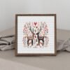 65 Framed Romantic deer cross stitch pattern