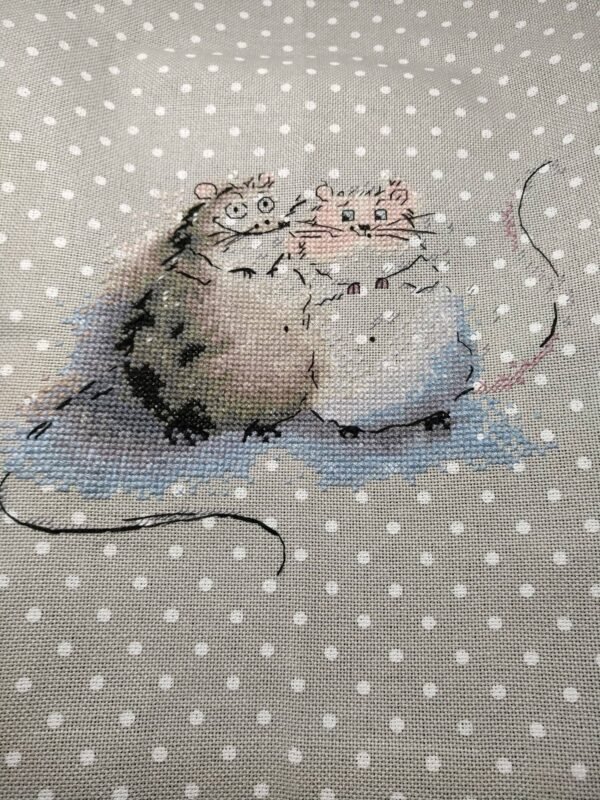 rats embroidery with cute cartoon rodents