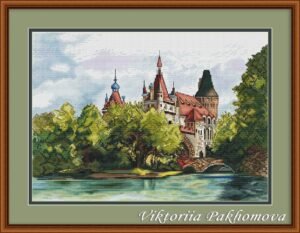 Budapest castle cross stitch pattern