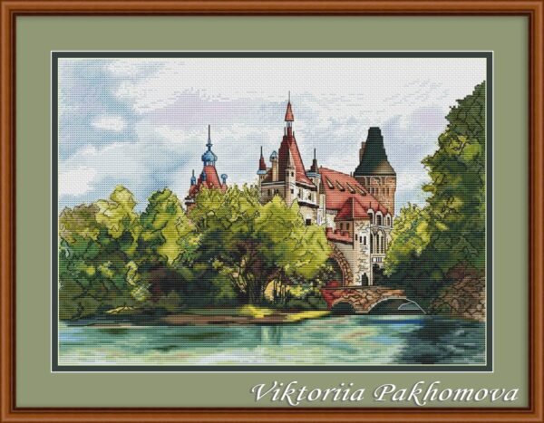 Budapest castle cross stitch pattern