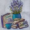 lavender cross stitch embroidery finished