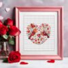 Blank Valentine Frame with Rose Mockup (1) Framed Birds heart cross stitch pattern