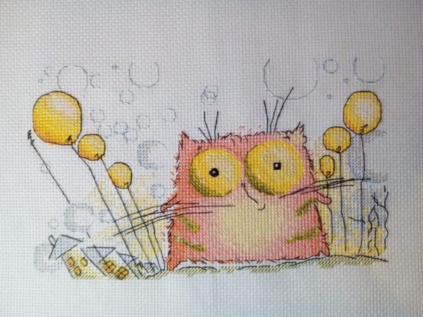 Ginger Cat Cross Stitch Pattern  Whimsical Cute Kitten Nursery Embroidery (PDF Digital Download)