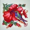 IMG_20220725_191706 Hibiscus and Hummingbird Cross Stitch Pattern, Colorful Colibri PDF Chart