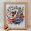 rbt Spring bee cross stitch pattern finished embroidery
