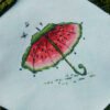 XHFLiu9Rvi0 embroidery with watermelon colors and playful umbrella design