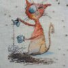 Monday Cat with Coffee Cross Stitch Pattern  Ginger Feline Pet Embroidery (PDF Download)
