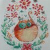 Floral Ginger Cat Cross Stitch Pattern  Funny Feline Pet Hand Embroidery (PDF Digital Download)