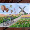 finish holland windmill cross stitch colorful embroidery