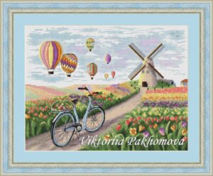 holland windmill cross stitch pattern