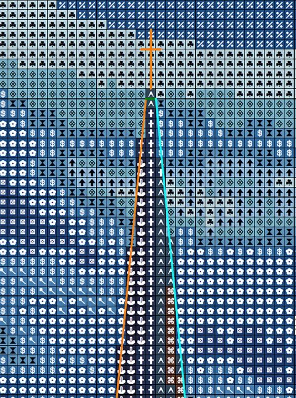 Hallstatt Austria cross stitch chart PDF preview with clear symbols and DMC color key