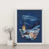 Hallstatt Austria Cross Stitch Pattern PDF – Snowy Mountain European Landscape, Winter Village Embroidery, Digital Download Chart