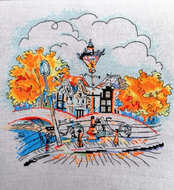 ilurchenko amsterdam autumn cross stitch dutch city