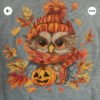 image1(19) Autumn Owl Cross Stitch Pattern Maple Leaf Embroidery & Jack‑o’-Lantern Pumpkin Design (PDF)