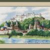 Salzburg Austria castle cross stitch pattern