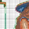 Color chart for Girl traveler cross stitch pattern with DMC symbols