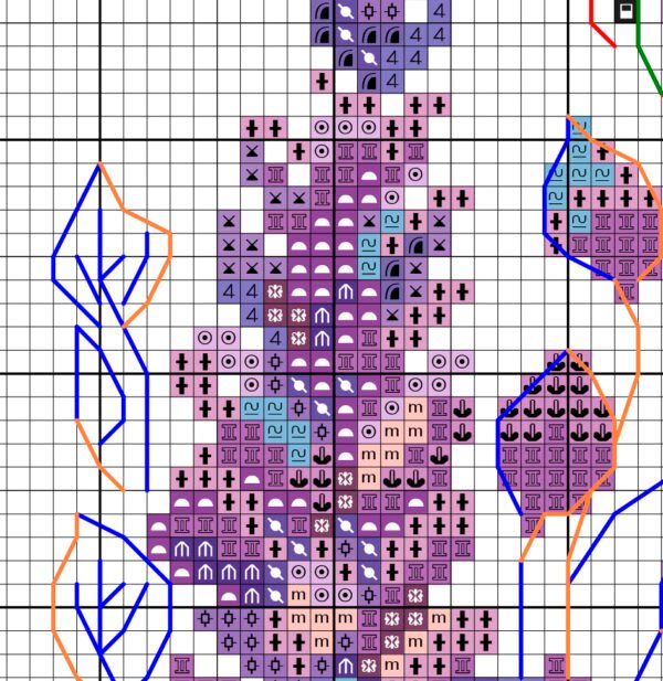 Без имени-1 Close‑up of woodland fox embroidery chart