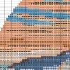 Santorini Greece blue houses cross stitch chart sampler