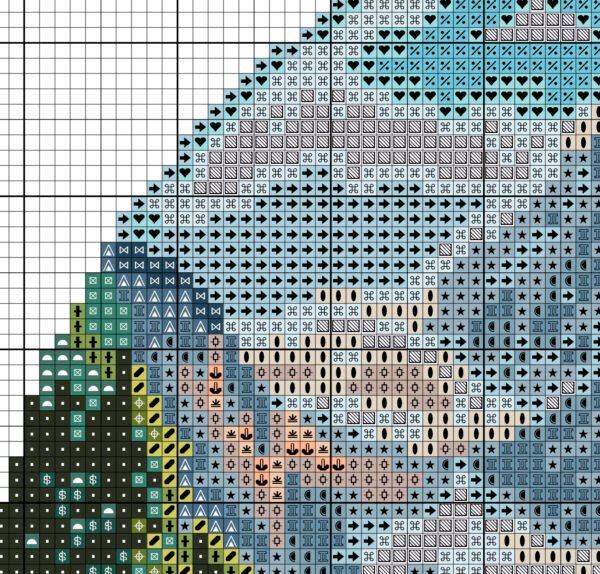Alpine village cross stitch PDF