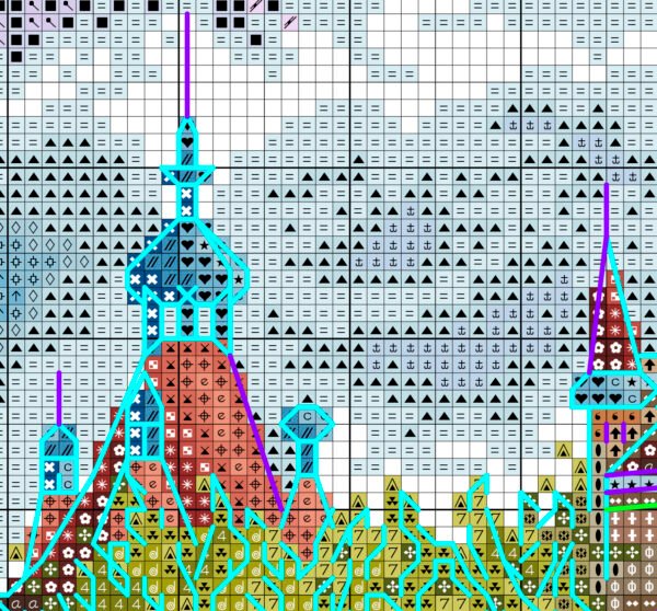 - Budapest architecture embroidery chart