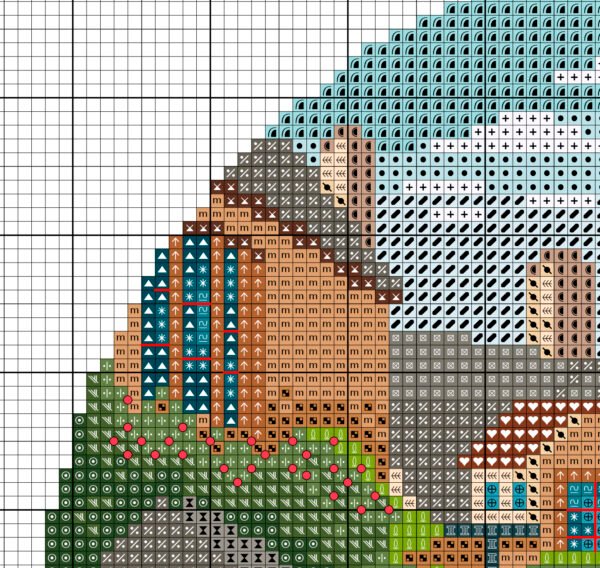 - cotswolds summer cross stitch british landscape chart sampler