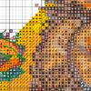 Tawny Owl and Sunflowers cross stitch chart PDF preview with clear symbols and DMC color key