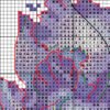 Blue iris cross stitch chart PDF with symbols and DMC color key