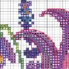 color chart for Purple Fairy House cross stitch pattern