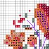 Без имени-1 color chart for Birds heart cross stitch pattern