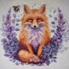 Без имени Fox in lavender finished embroidery
