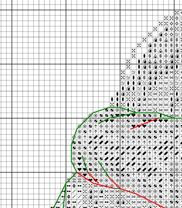 Без имени-2 Black and white chart for Bestie cross stitch pattern