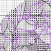 Dragonfly stained glass cross stitch pattern black and white chart