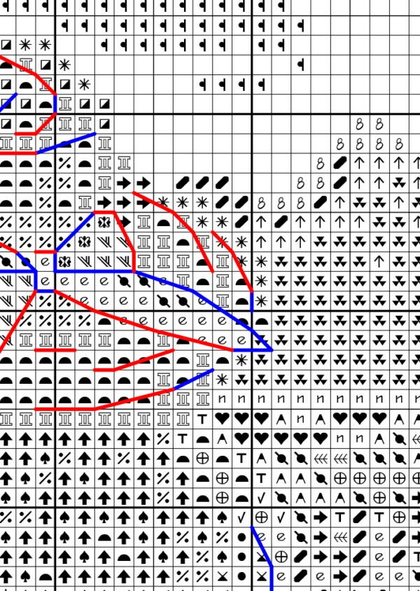 Black and white chart for Girl with embroidery hoop cross stitch pattern