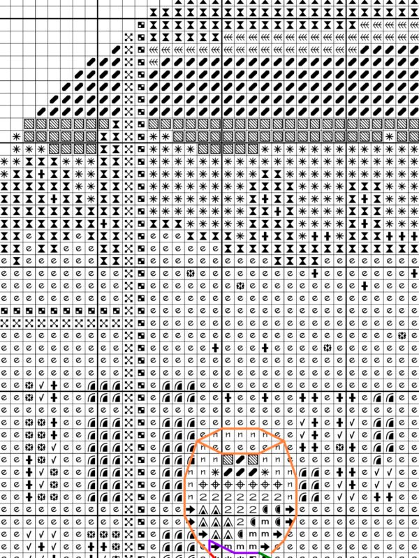 Без имени-2 Black and white chart for Calm evening cross stitch pattern