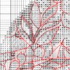 Black and white chart for stained glass bee cross stitch pattern