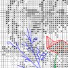 Black and white chart for Elf girl and barn own cross stitch pattern